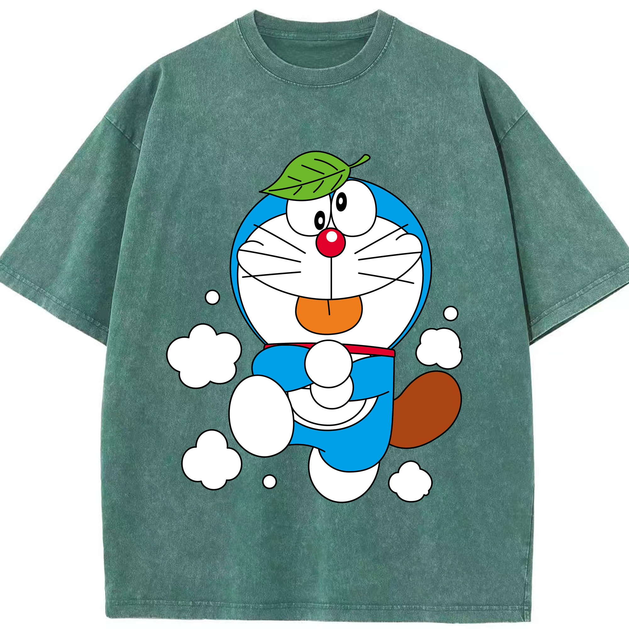 （画像用） ドラえもん Doraemon 綿100% ヴィンテージ風 半袖Tシャツ（フロントプリント）